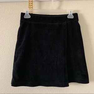 Forever 21 Black Corduroy Mini Skirt w/ Wrap Detail